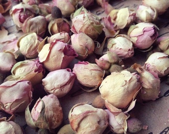 Natural Dried Rose Buds Vintage Wedding Baby Girl Table Decor Flower Girl Basket Dusty Dusky Pink Pot Pourri Dried Flowers (1 Cup)