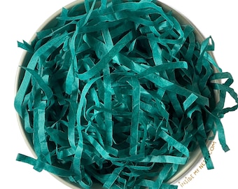 Teal Eco-Friendly Tissue Paper Shred | Recycled Gift Box Fill | Sustainable Packaging for Hampers & Small Businesses