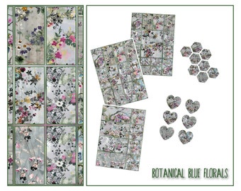 DIGITAL Botany Bay Printable Collage Sheets Ditsy Floral Digital Download Bullet Journal Scrapbook Scraps'n'Pieces (Bundle 2)