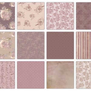 Confezione di carta stampata floreale Blush & Dusty Rose, carta da regalo, album, diario, decorazioni per feste, biglietti