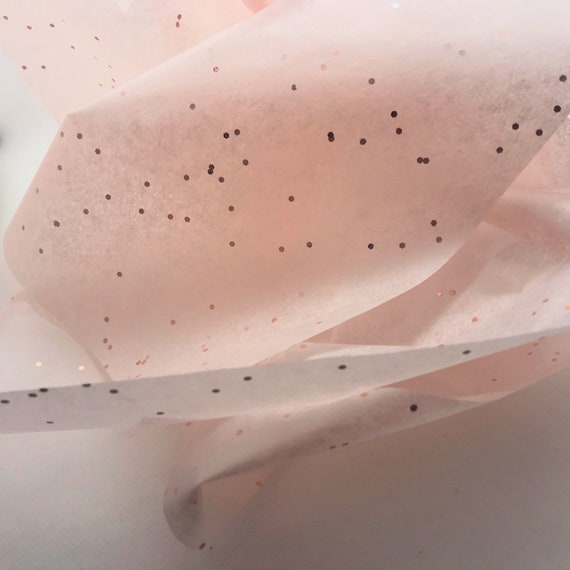 Sparkly Rose Gold Glitter on Blush Tissue Paper Sheets Gift Wrap Wrapping  30x20 / 750x500mm 