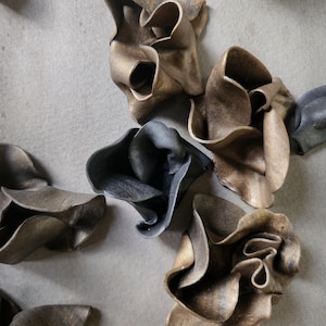 Antique Brass Effect | Flower Wall Sculpture Home Wall Decor Art Whimsical 3D DIY 100% Handmade