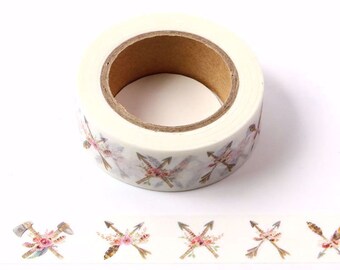 Watercolour Floral Bow Arrow Washi Tape Bullet Journal Planner Accessories Scrapbook Journal