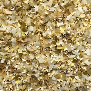 Paquetes a granel de decoraciones ecológicas biodegradables para fiestas de bodas y despedidas de soltera con confeti dorado y marfil