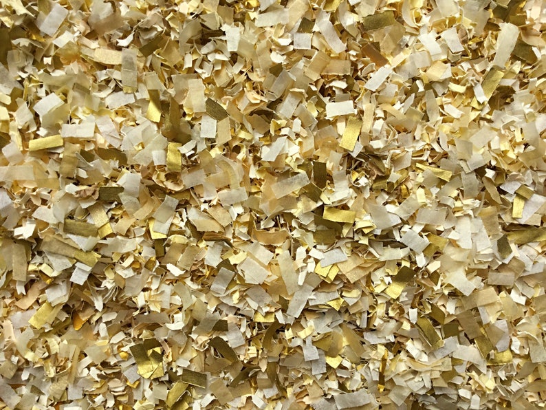 Gold Ivory Confetti Wedding Bridal Shower Biodegradable Eco Party Decorations Bulk Packs image 1