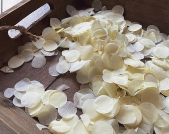 Cream Ivory Circle Tissue Paper Confetti Biodegradable Compostable Eco-Friendly Slow Falling (75g/1 Litre)