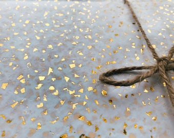 Gold Foil Glitter Tissue Paper Sheets: Metallic Gift Wrap (30x20")