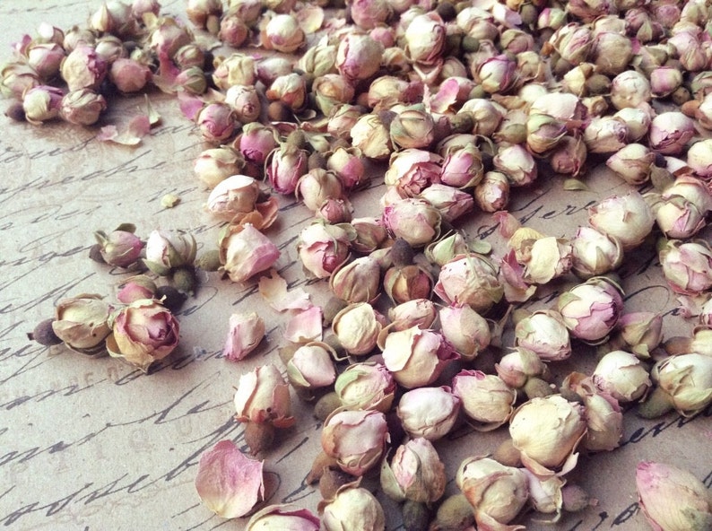 Natural Dried Rose Buds Vintage Wedding Baby Girl Table Decor Flower Girl Basket Dusty Dusky Pink Pot Pourri Dried Flowers 1 Cup image 5