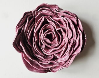 Rose Pink Handmade Ceramic Roses, Unique Hand-Sculpted Floral Art, One-of-a-Kind Decorative Flower, Gift for Flower Lovers