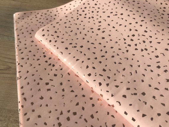 Sparkly Rose Gold Glitter on Blush Tissue Paper Sheets Gift Wrap Wrapping  30x20 / 750x500mm 