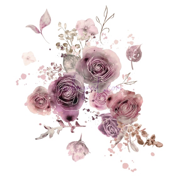 Digital Dusty Pink Rose Flower Bloom Watercolour Floral Rose Etsy Digital Dusty Pink Rose Flower Bloom Watercolour Floral Rose Etsy