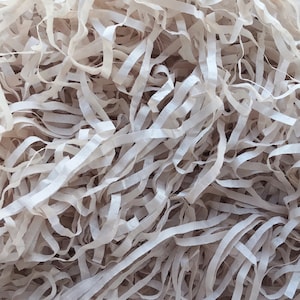 Champagne Blush Neutral Sand Shredded Tissue Paper Shred Gift Basket Box Hamper Eco-friendly Biodegradable Compostable Acid-free Colourfast