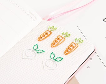 Carrot radishes paperclips bullet journal diary planner clips