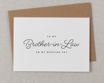 To My Brother-In-Law On My Wedding Day Card, Brother Wedding Card, Wedding Cards, To My Brother Thank You Wedding Card, Wedding Note, K1