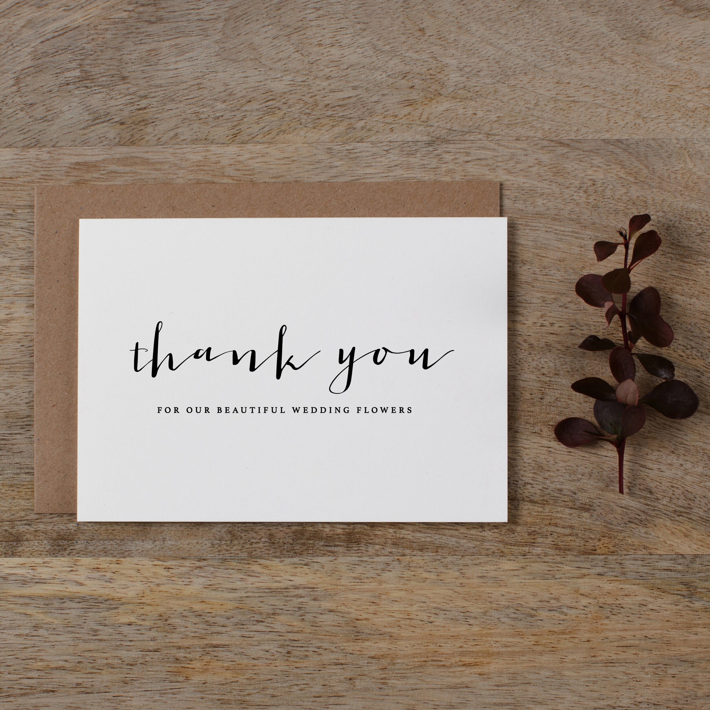 Wedding Florist Thank You Card Wedding Florist Card Card Etsy