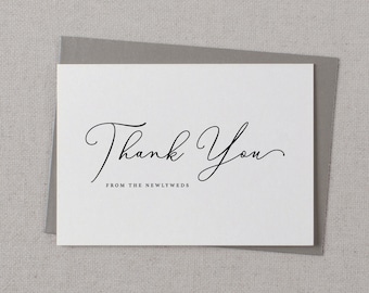 5 X Danke aus dem Brautpaar - Hochzeit-Dankeschön-Karten, Hochzeit-Dankeschön-Karte - Brautpaar Hochzeitskarte, Hochzeit Gast vielen Dank, K11