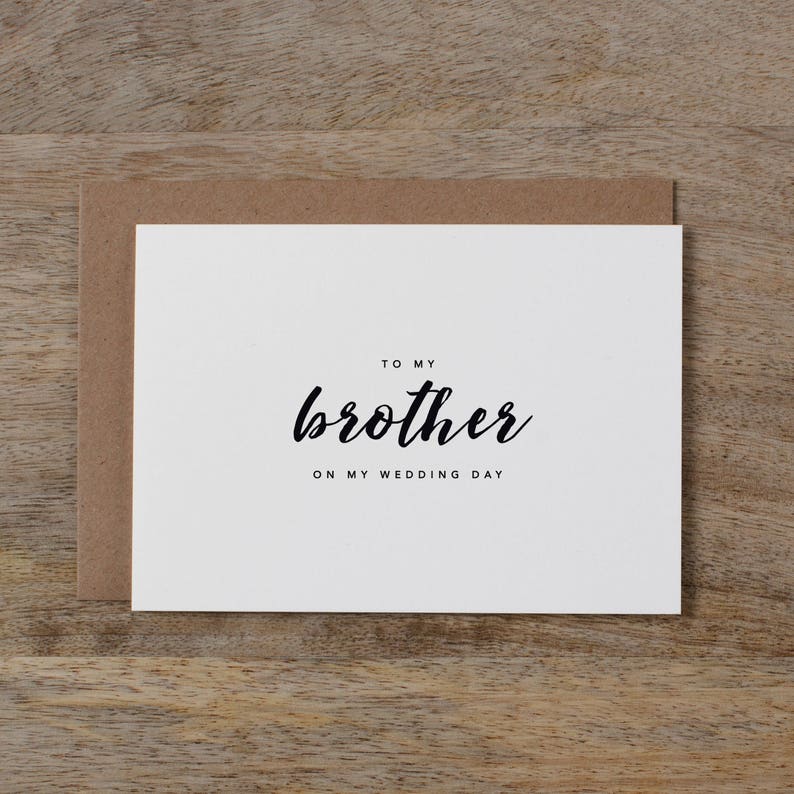 To My Brother Thank You Wedding Card Wedding Note K8 To My Brother On My Wedding Day Card Wedding Stationery Brother Wedding Card
