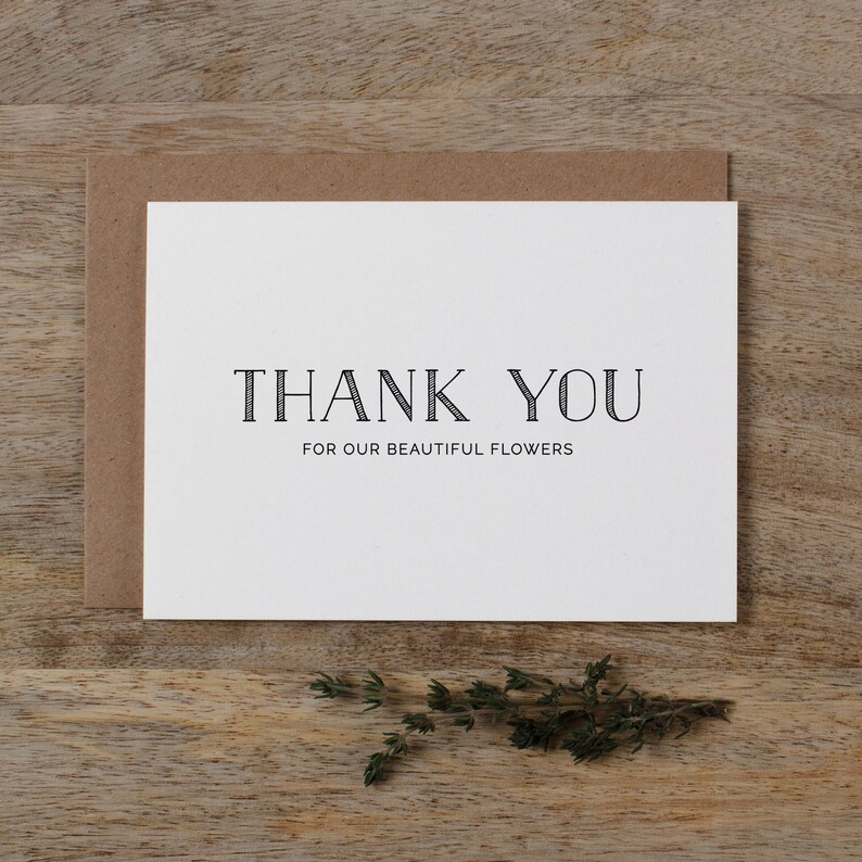 Wedding Florist Thank You Card Wedding Florist Card Card Etsy