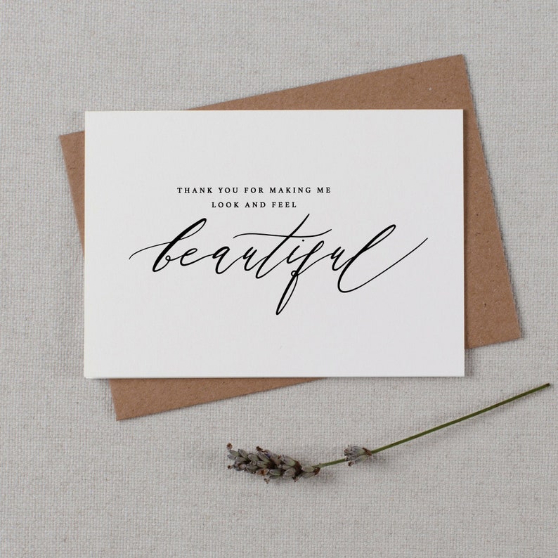 Thank You Card for Wedding Hair Stylist/makeup Artist Thank Etsy