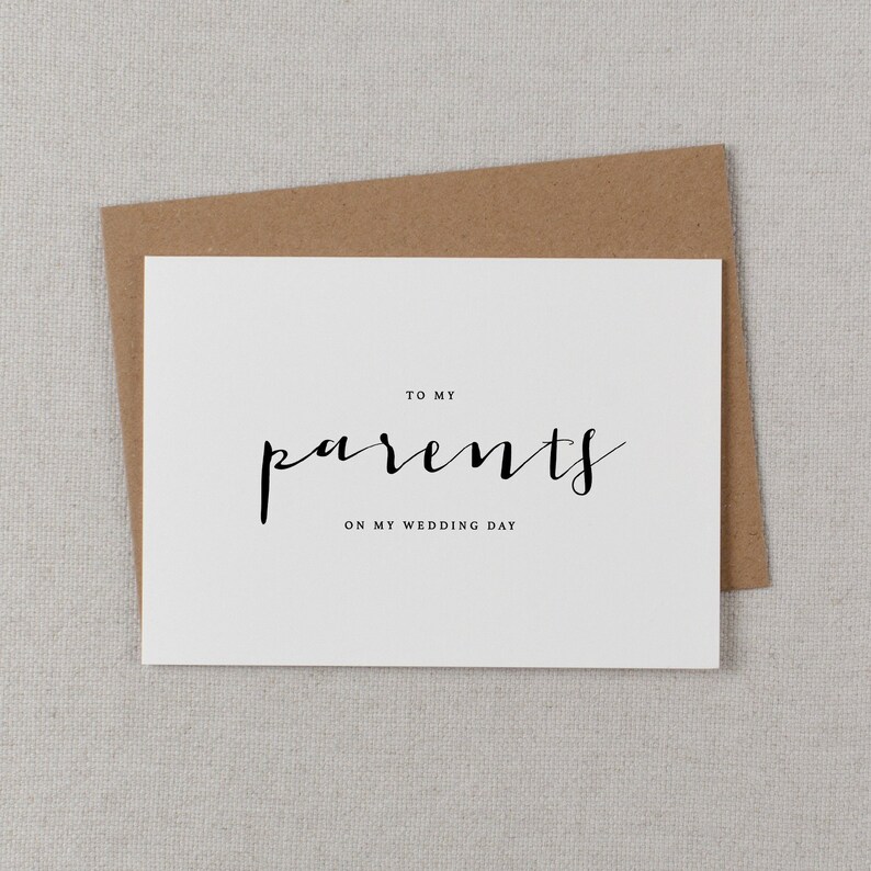 K4 To My Mom and Dad On My Wedding Day Card To My Parents on My Wedding Day Wedding Card To My Parents Thank You Wedding Card 1 Card