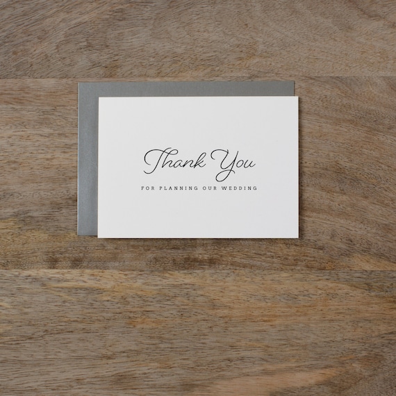 Thank you for Planning our Wedding Wedding Planner Card Wedding Thank You Cards Card for Wedding Planner Wedding Organizer Card K14