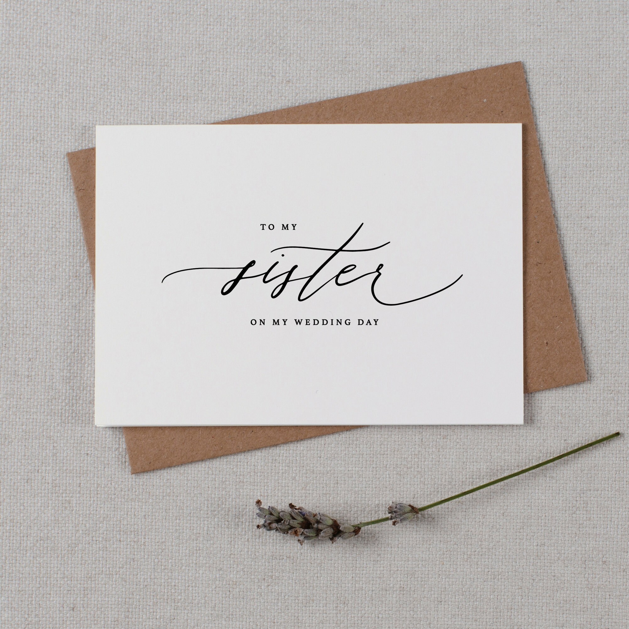 To My Sister On My Wedding Day Card - To My Sister Wedding Card, Wedd…