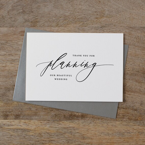 Thank you for Planning our Wedding Wedding Planner Card Wedding Thank You Cards Card for Wedding Planner Wedding Organizer Card K14