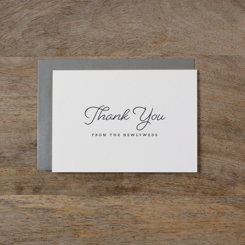 5 x Thank you from the Newlyweds Wedding Guest Thank You Wedding Thank You Card Newlyweds Wedding Card Wedding Thank You Cards K1