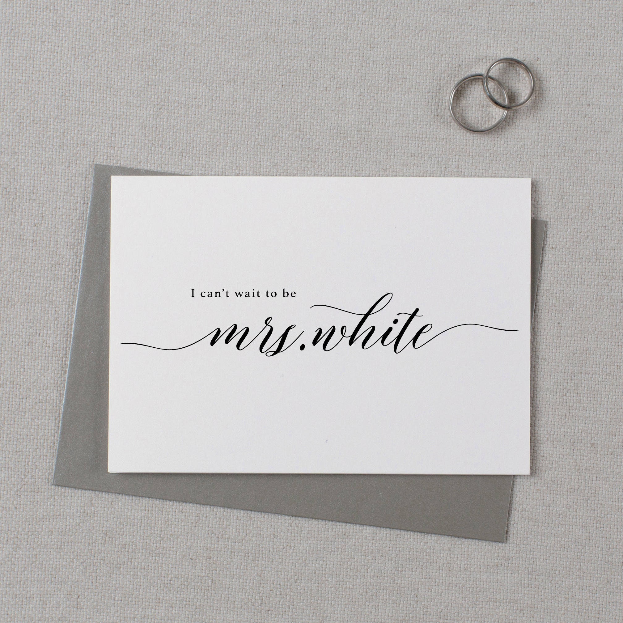 Custom I Can't Wait To Be Your Mrs., Personalised Wedding Card to…