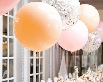 36 inch ronde peachy blush gigantische ballon - 36 inch gigantische ballon, blush ballonnen, perzik ballon, gigantische blush ballon, perzik ballon slinger