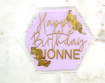 Acrylic Cake Topper - Personalized Acrylic Cake Topper, Gold Cake Topper, Birthday Cake Sign, Birthday Cake Topper, Gold Cake Topper