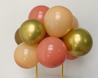DIY Balloon Cake Topper - Boho Rainbow, Gold Balloon, Birthday decoration, Gold Cake Decoration, Balloon Cake Topper For Birthday Parties