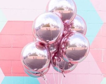 Metallic Balloon Orb Rose Gold Foil Sphere Balloon Rose Gold Shere Balloon Rose Gold Balloon Unique Balloon Circle Balloon,Orbz Balloon