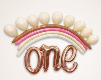 Boho Rainbow Balloons - DIY Boho Rainbow Balloon Kit,  Rainbow Photo Prop, Boho Birthday Decor, Modern Rainbow, Boho Rainbow Birthday,