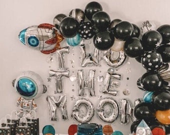 Rocket Balloon - Space Party Decor, Two the Moon Birthday, Space Birthday, Space Birthday Decor, Rocket Balloon Party, Outer Space Party