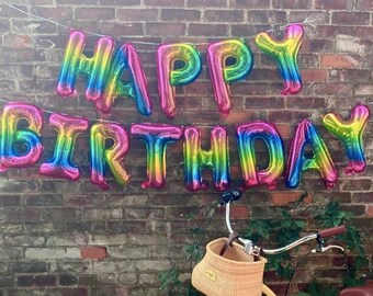 Happy Birthday Banner - Rainbow Happy Birthday Banner, Tie Dye Happy Birthday Banner, Tie Dye Party Decor, Rainbow Party Decor, Rainbow
