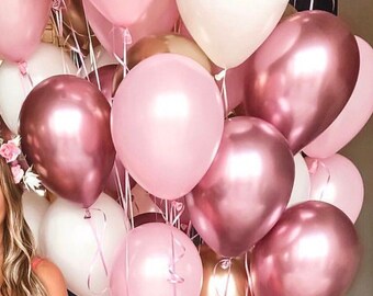 Chrome Mauve 12 inch Balloons - Mauve Balloon Set 12 Inch Balloons, Baby Shower Decor, Mauve Party Decor, Balloons, Wedding Balloons