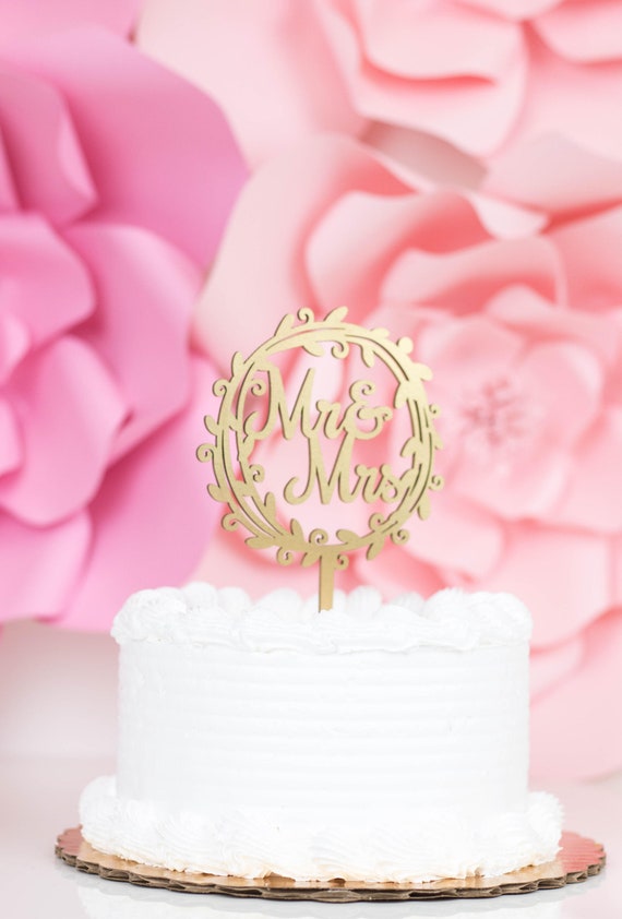 Mr And Mrs Cake Topper Monogram Wedding Cake Topper Rustic