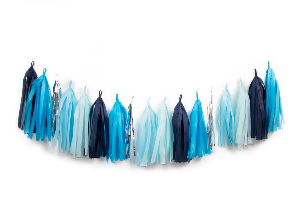 Shades of Blue Tassel Garland Tassel Garland Blue Tassel Etsy
