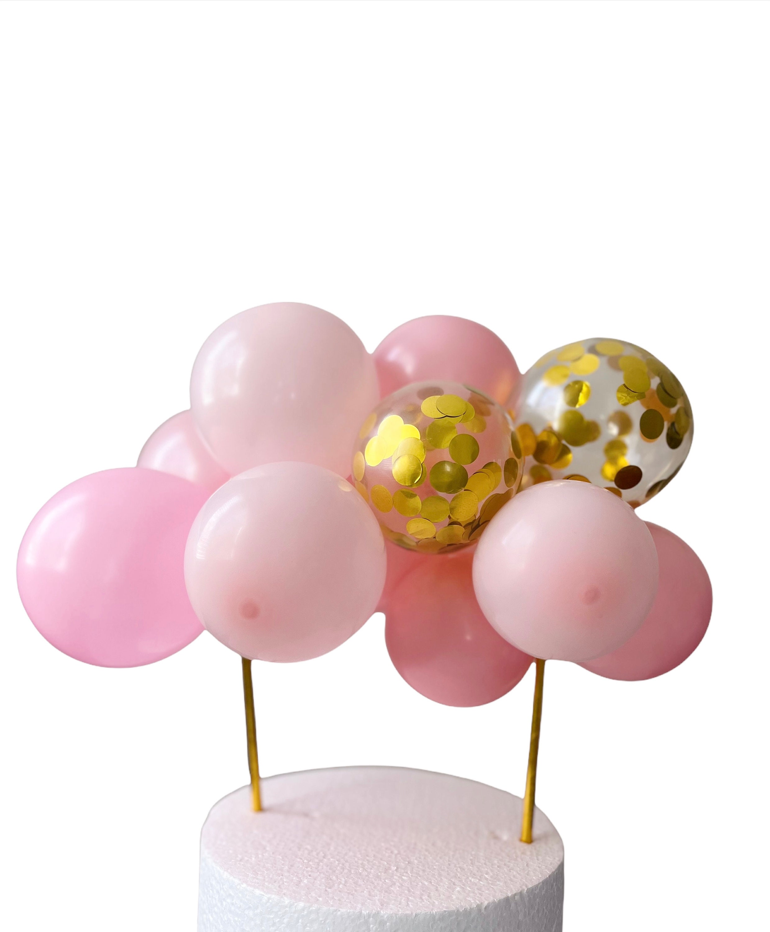 Pink and Gold Confetti Cake Topper Valentines Day Cake Etsy