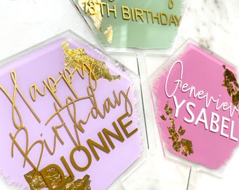 Custom Name Acrylic Cake Topper - Personalized Birthday Cake Topper, Baby Shower Cake Topper, Custom Name Cake Topper, Sweet 16 Cake Topper