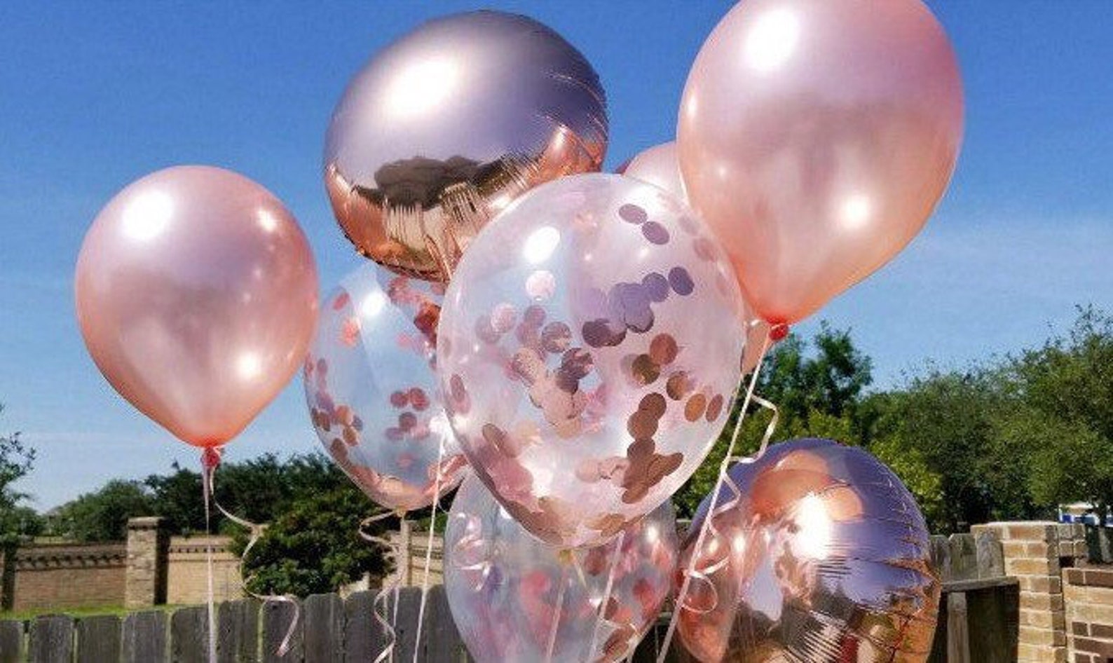 Rose Gold Balloon and Confetti Balloons Rose Gold Party Etsy