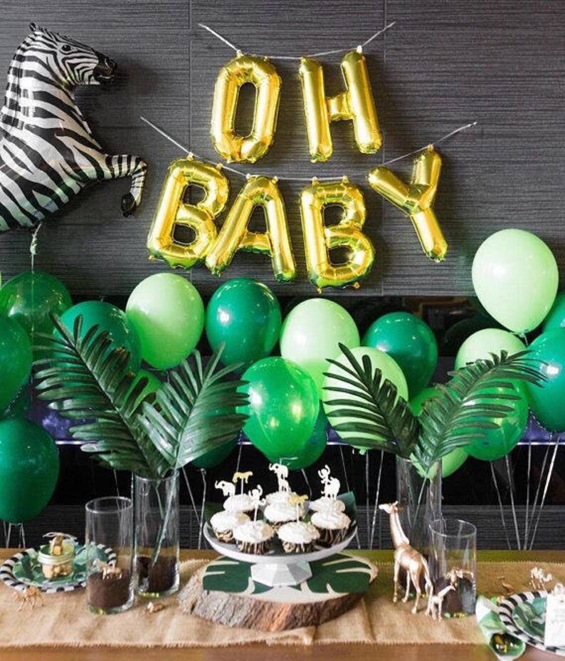 OH BABY Gold Letter Balloon Banner baby Shower Decor Baby Etsy