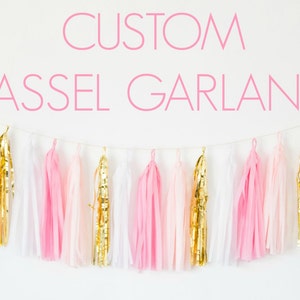 Custom Tassel Garland - Tassel Garland Decor, Custom Color Palette, Custom Party Tassel Garland