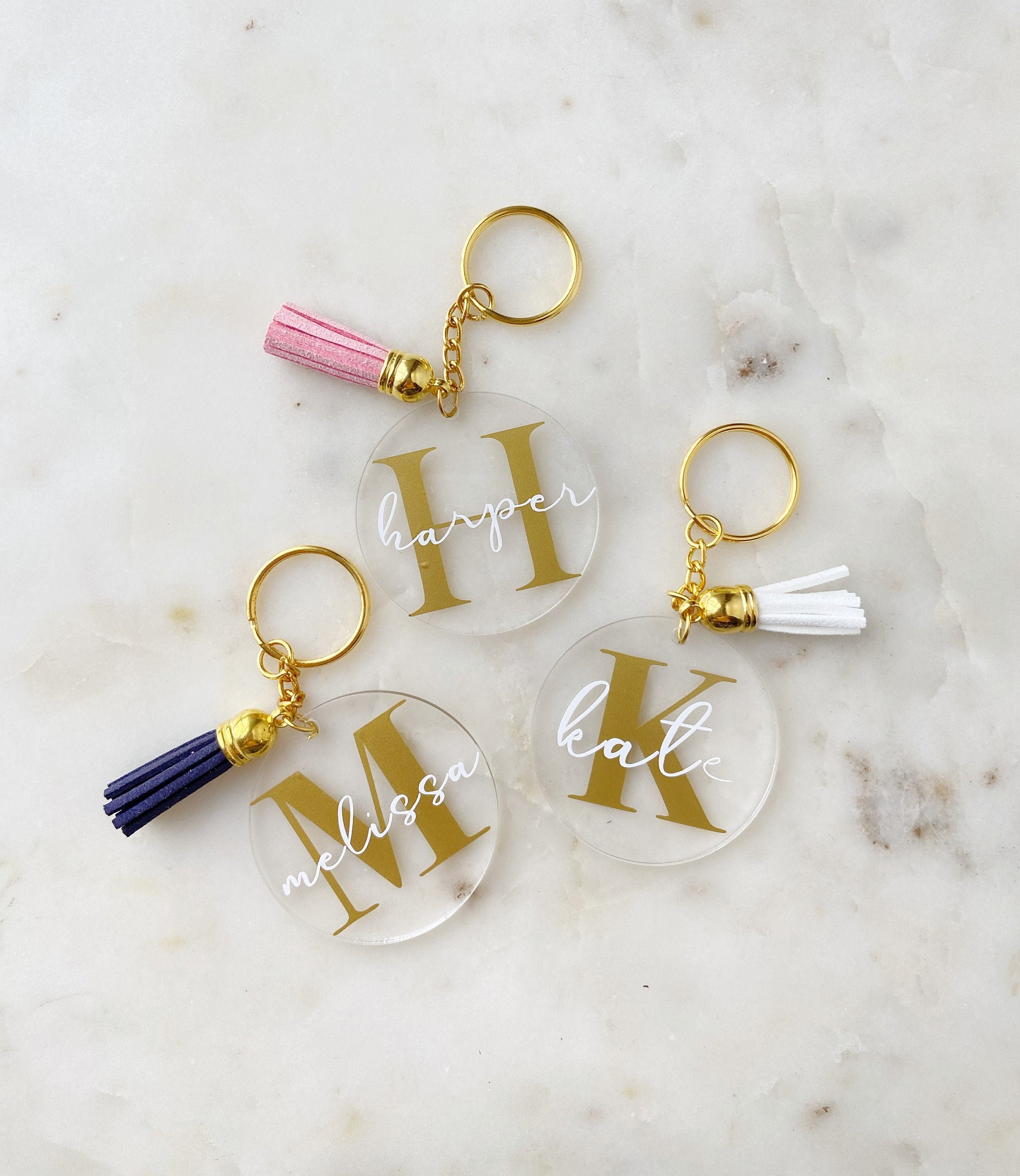 Personalized Acrylic Keychain Personalized Initial Keychain 