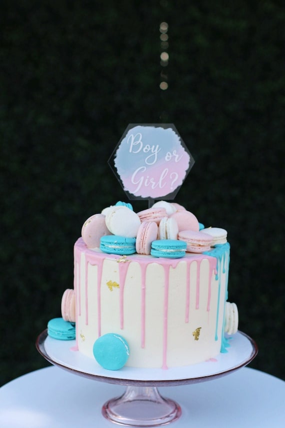 Custom Acrylic Gender Reveal Cake Topper Girl Or Boy Cake Topper He Or She Cake Topper Gender Reveal Ideas Acrylic Gender Reveal Sign By Blush Bazaar Catch My Party