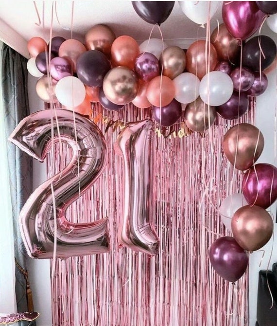 21 rose gold balloons Clearance