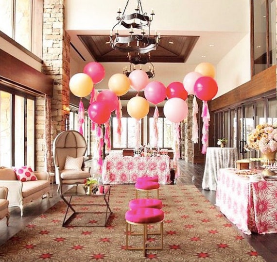 Jumbo Balloon With Tassel Garland Peach Balloon Garland