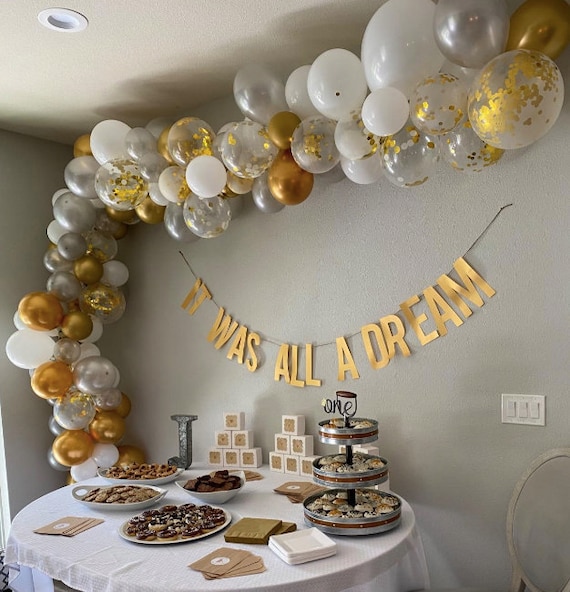 Gold Balloon Garland Kit Silver Birthday Balloons Gold Etsy