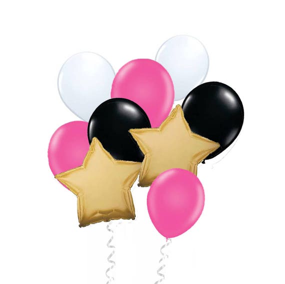 Pink Black and Gold Balloon Set Gold Party Decorations - Etsy New Zealand